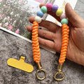 Phone Accessories Beaded Hand Strap Gold Key Ring Keychain Lanyard Colorful Bracelet Telephone Accessories Luxury Wrist Strap