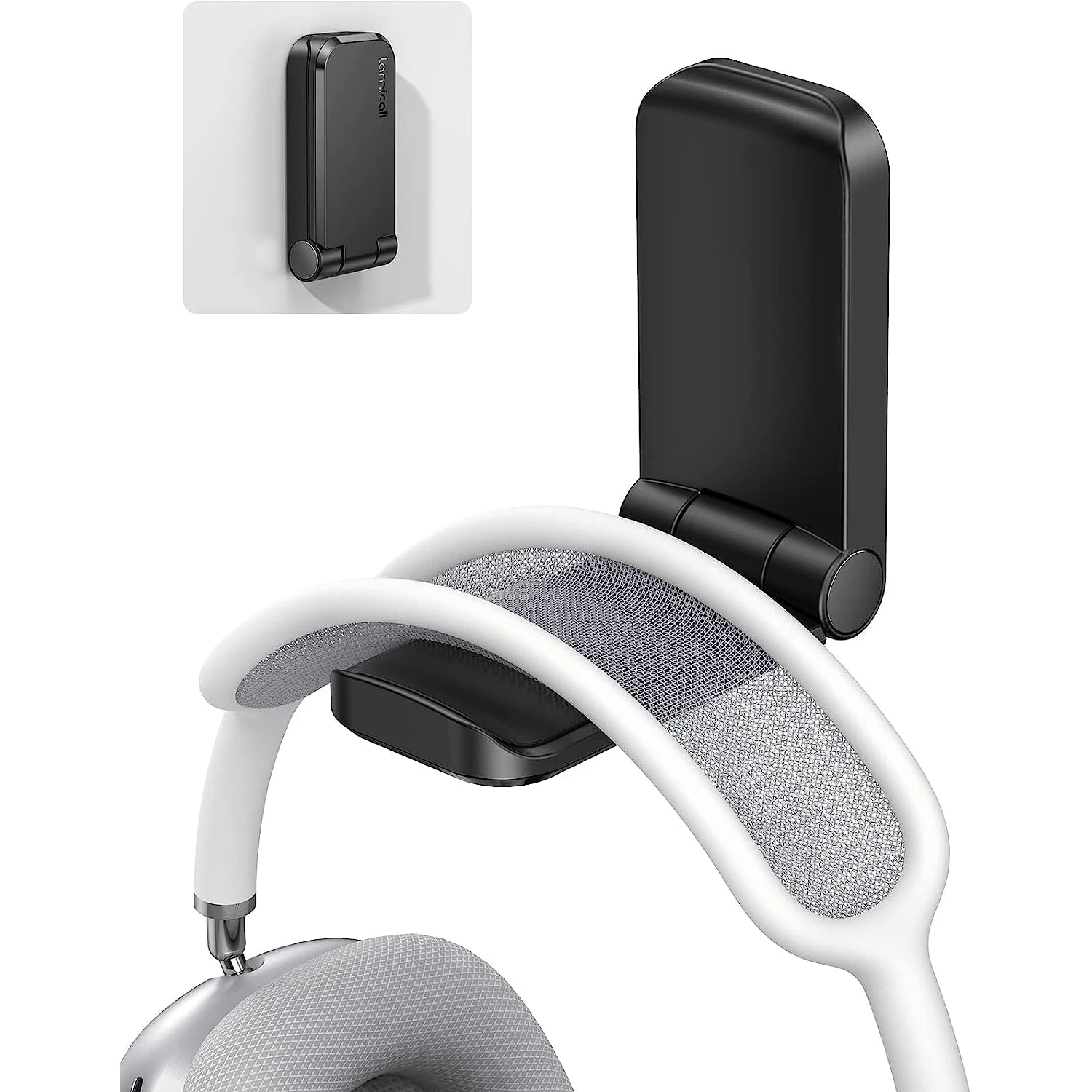 Computer Game Accessories Suitable Small Hanging Headphone Stand Foldable Hook Mount  For School Dormitory Home Office Black